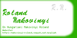 roland makovinyi business card